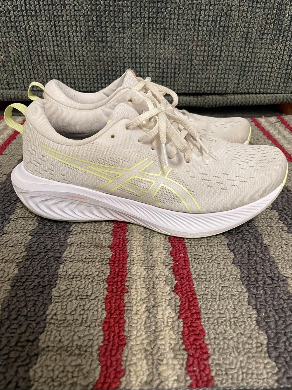 ASICS Women's Athletic Running Shoes - Cream with Lemon Accent